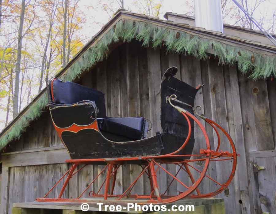 Santa's Sleigh Ready To Bring Gifts On Christmas Eve