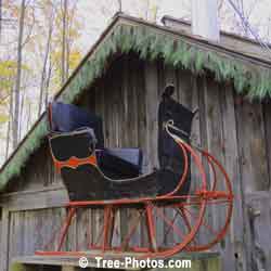 Santa's Sleigh Ready To Bring Gifts On Christmas Eve